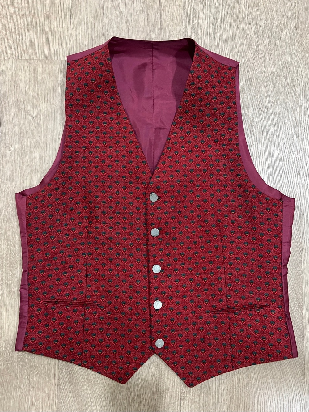 Vintage Austrian German Trachten Vest Mens Sz 52 Trevira 1859 Coin Buttons